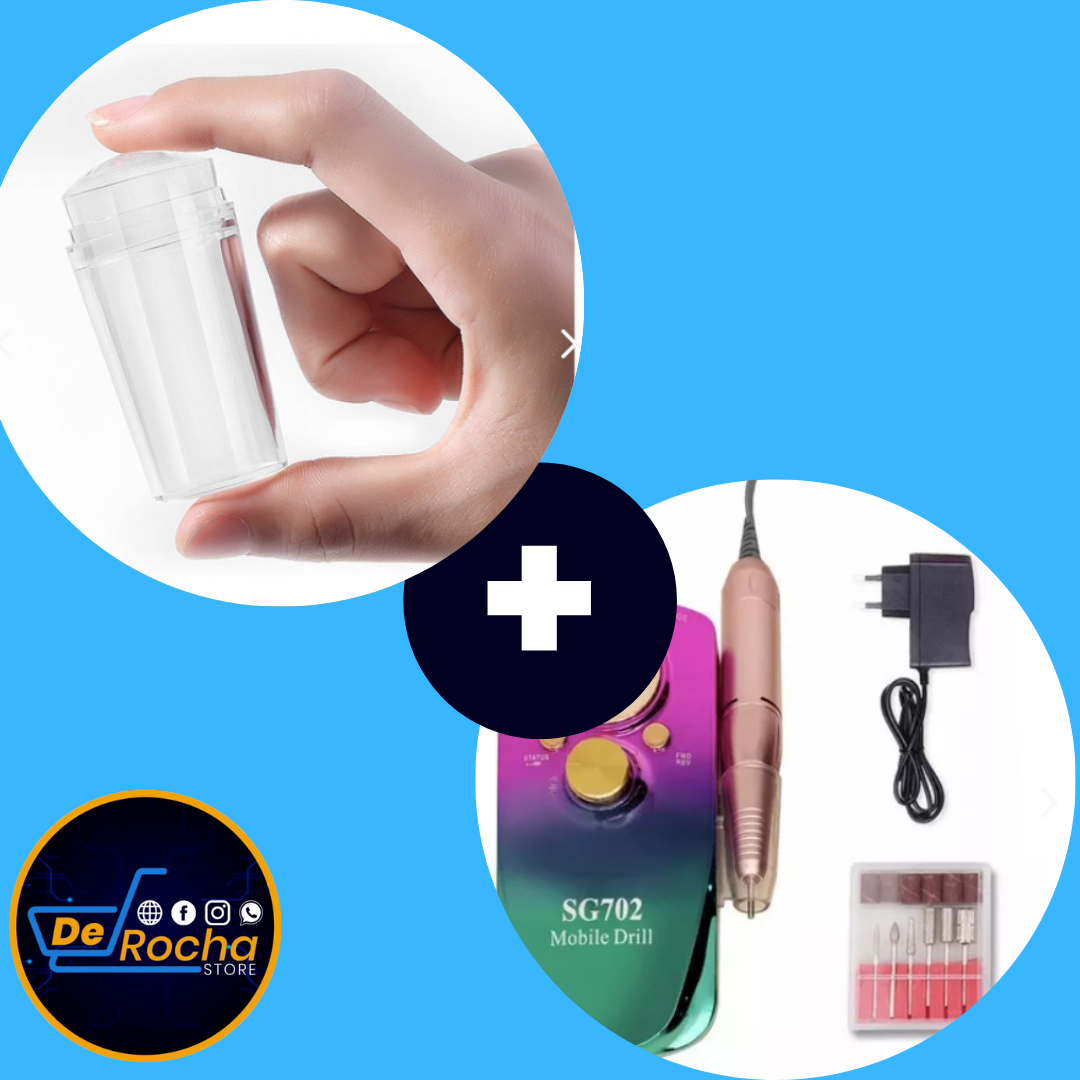 combo pulidor uñas+sello para estampar